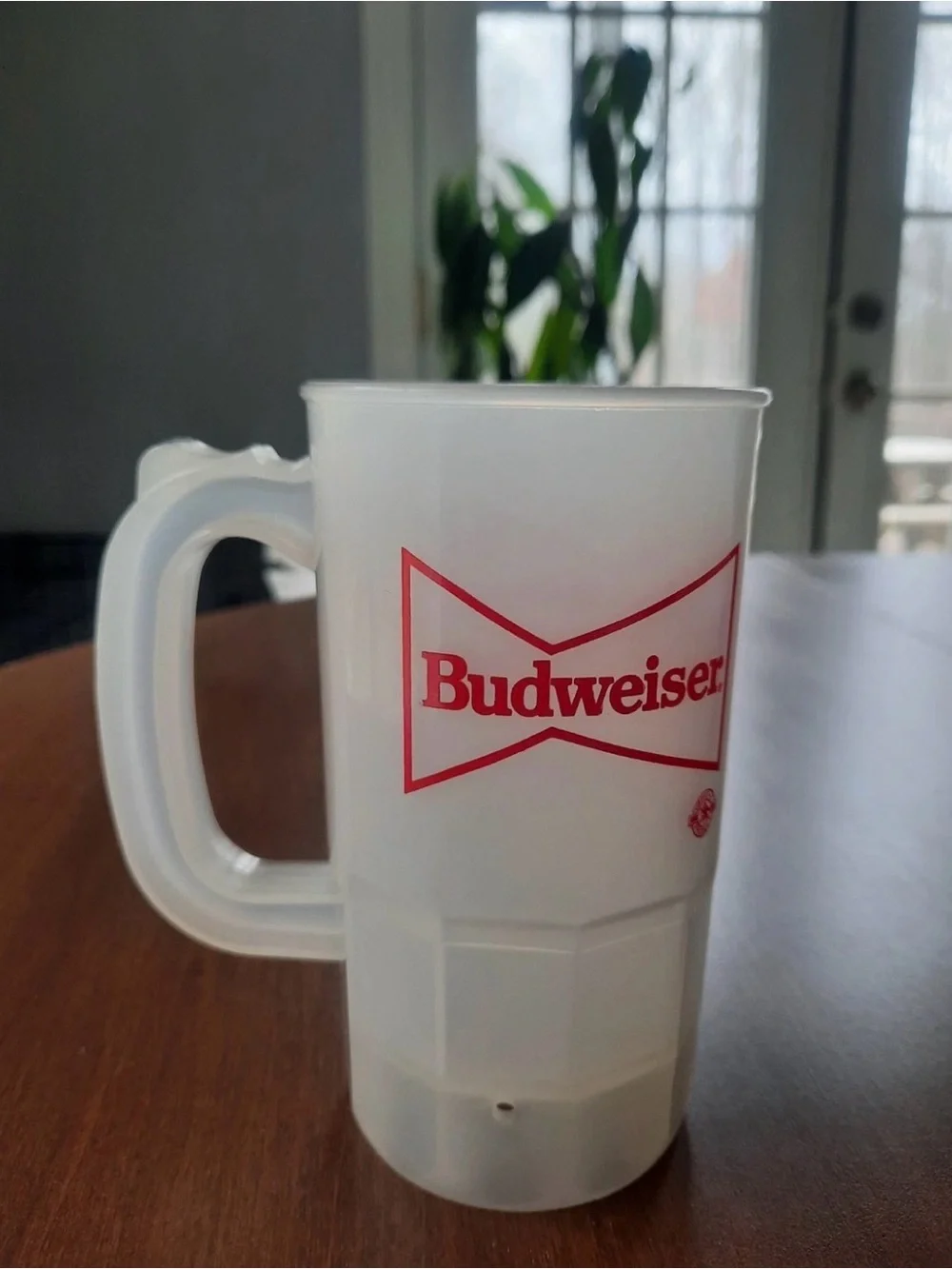 Vinted Budweiser White Plastic Mug with Red Logo